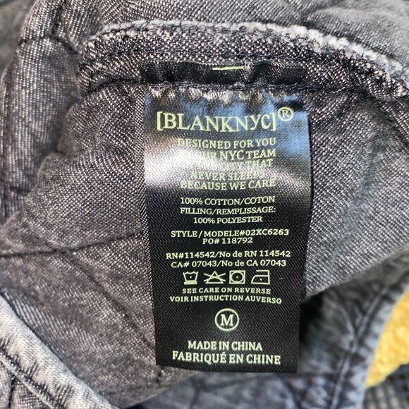 NWT Blank NYC Jacket Black Acid Wash Quilted Puffer Shacket Size M - Picture 10 of 12